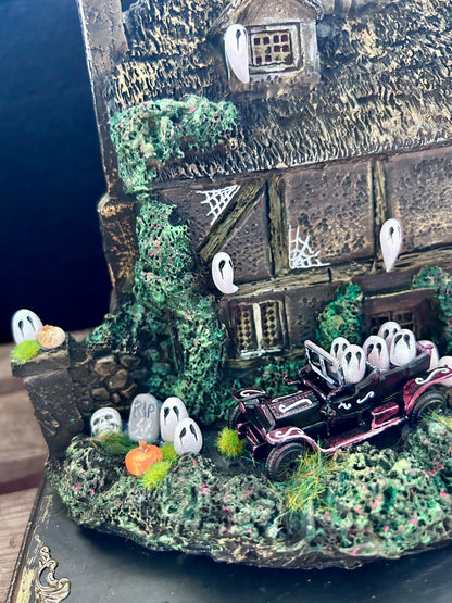 Large Upcycled Haunted House Ornament