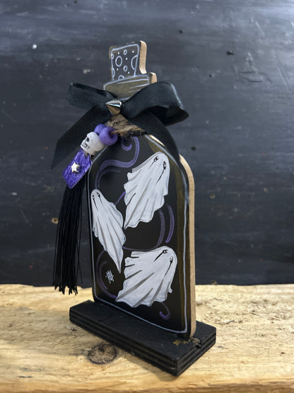 Hand Painted Freestanding Potion Bottle Plaque