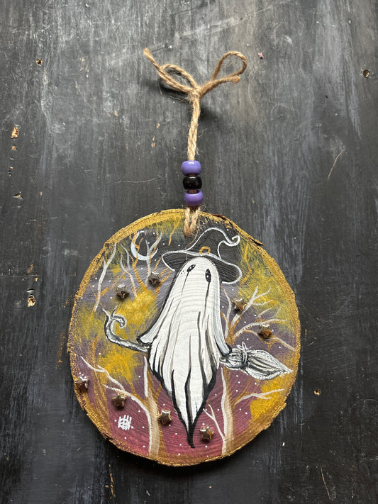 Large Hand Painted Wood Slice