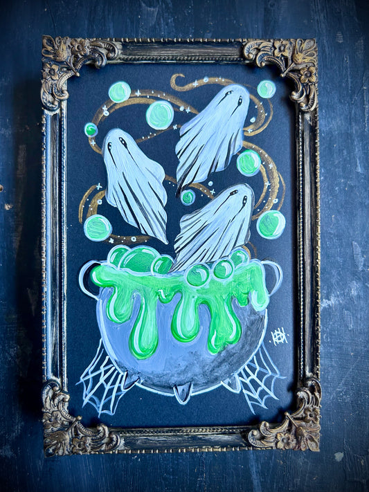 Original Framed Acrylic Painting - Cauldron Ghosts