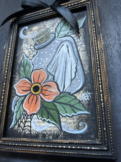 Original Framed Acrylic Painting  -  Potion Bottle Ghost