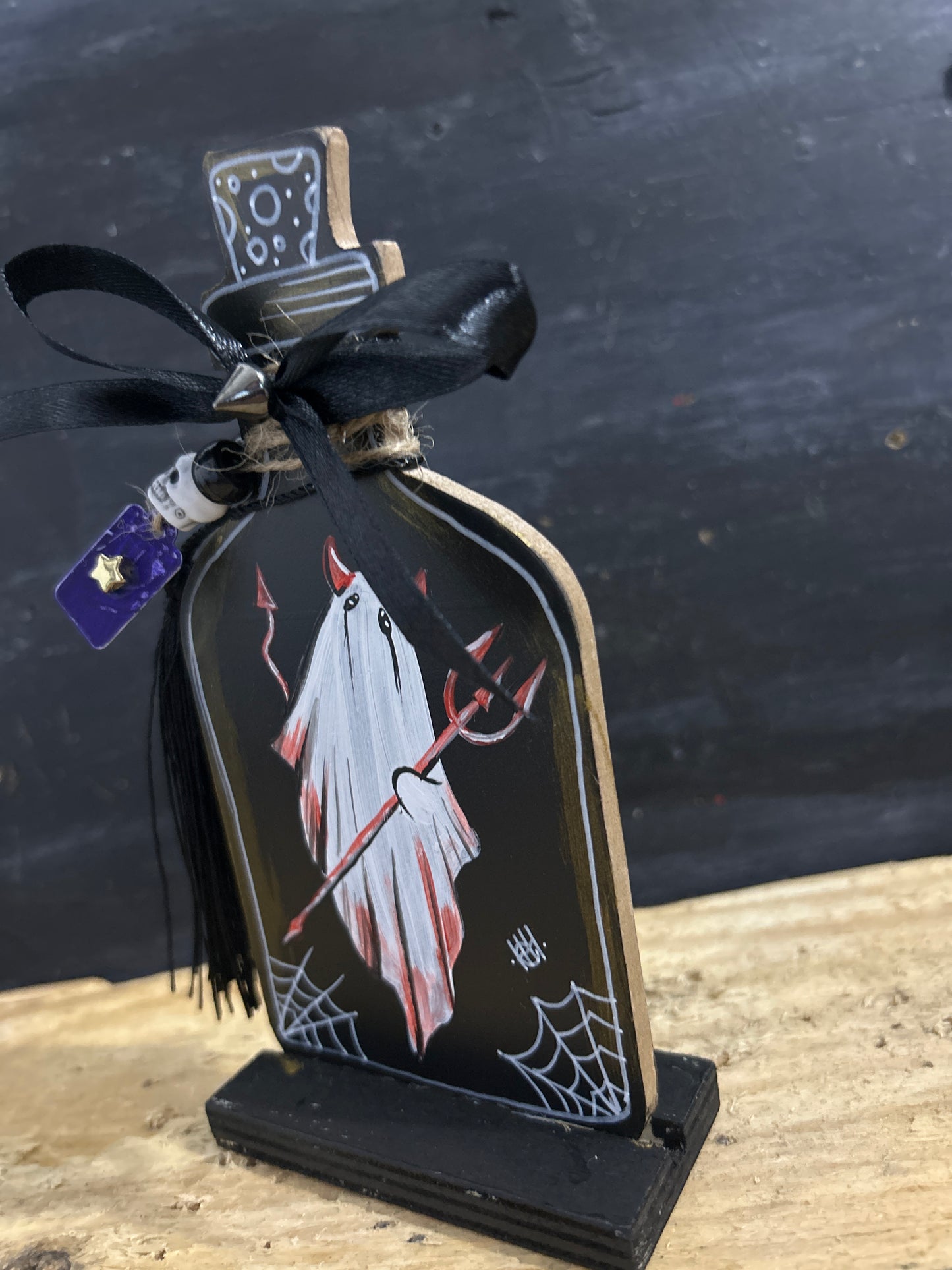 Hand Painted Freestanding Potion Bottle Plaque