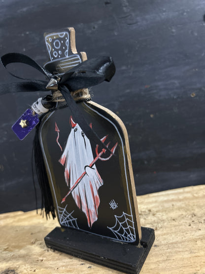 Hand Painted Freestanding Potion Bottle Plaque