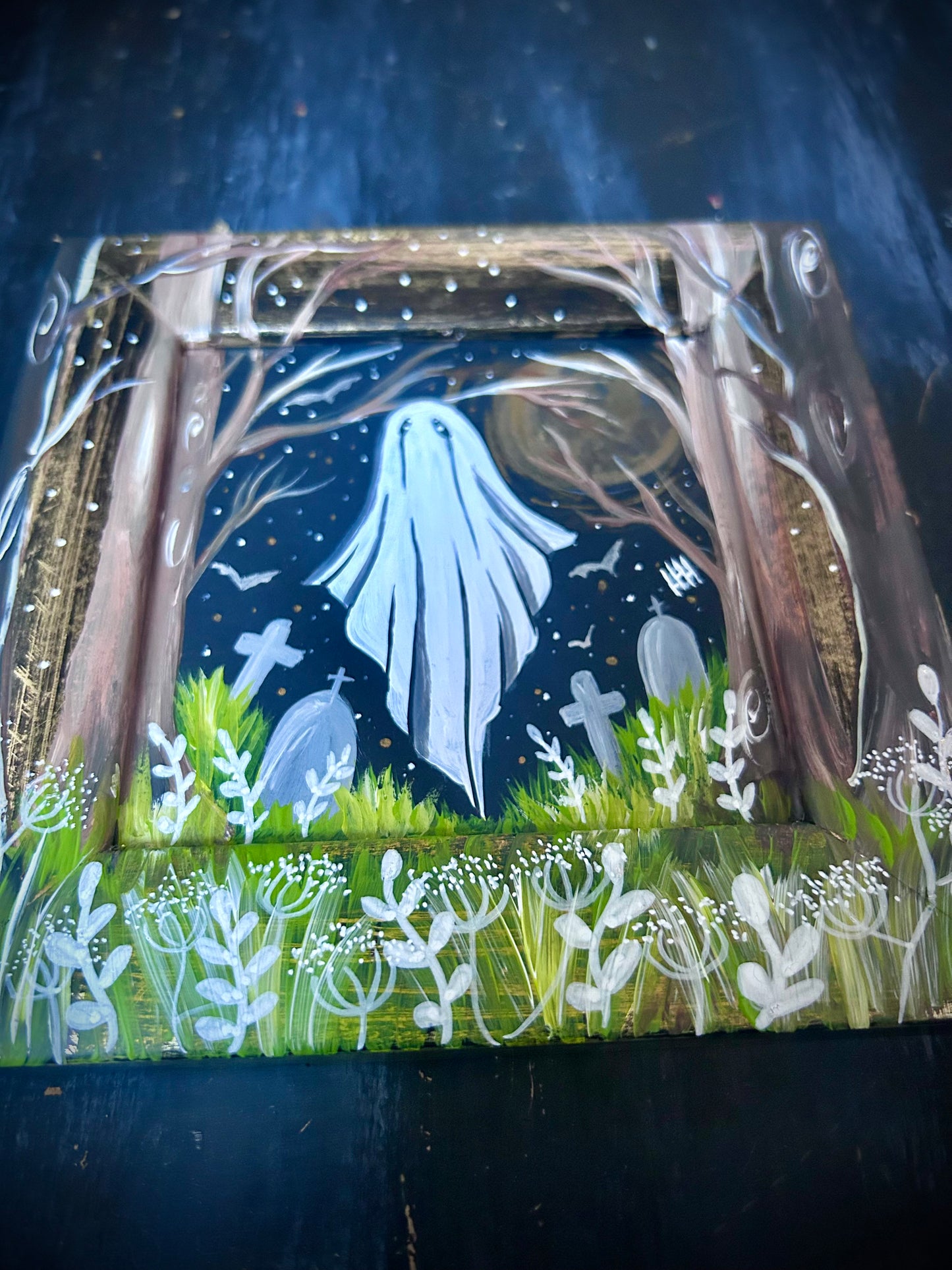 Original Framed Acrylic Painting  - Ghost