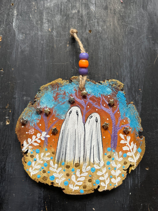 Large Hand Painted Wood Slice