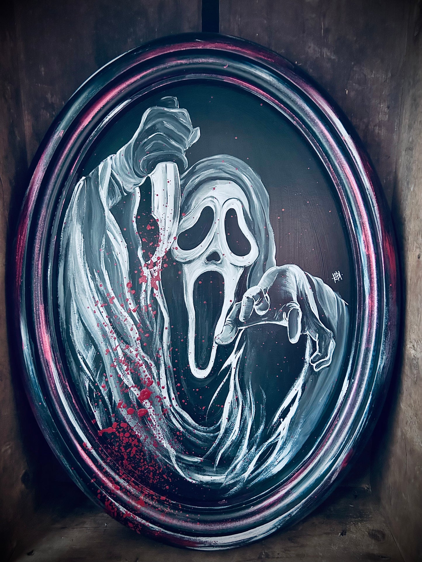 Original Framed Acrylic Painting   - Ghostface - Scream
