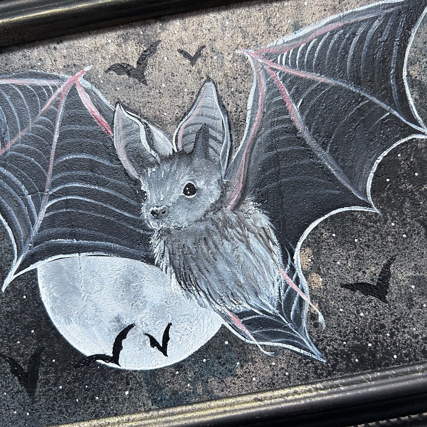 Original Framed Acrylic Painting -  Bat