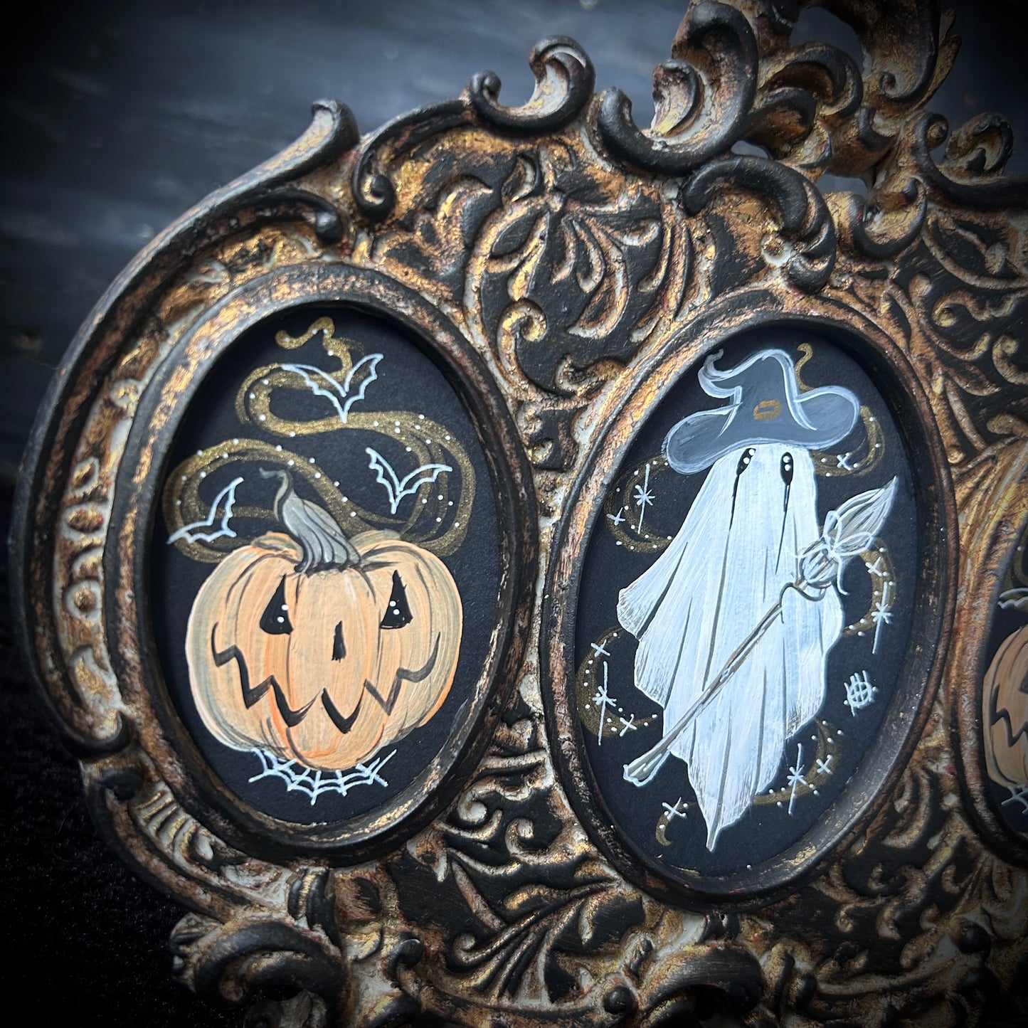 Original Framed Acrylic Painting  -  Witchy Ghost