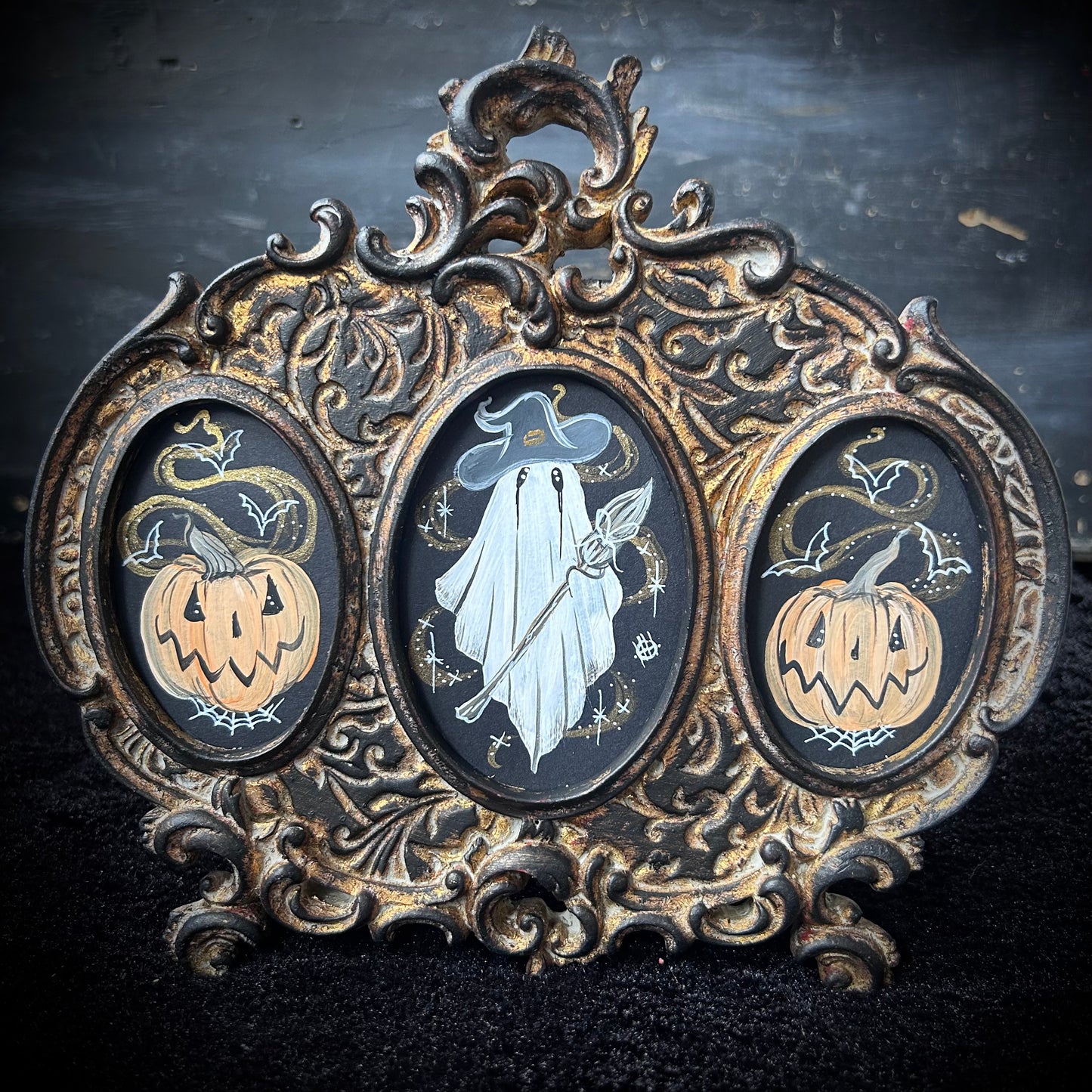 Original Framed Acrylic Painting  -  Witchy Ghost