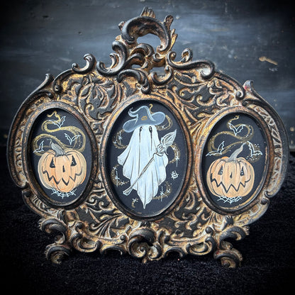 Original Framed Acrylic Painting  -  Witchy Ghost