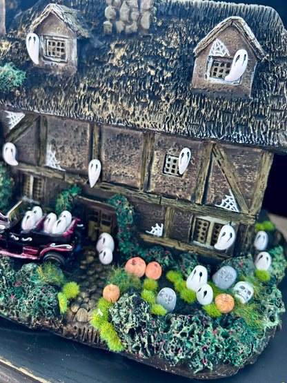 Large Upcycled Haunted House Ornament