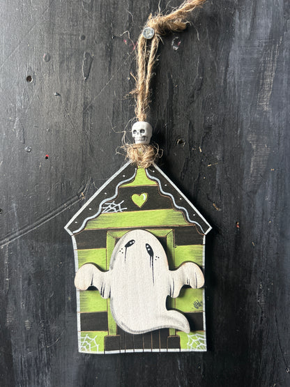 Hand Painted Ghost House Plaque