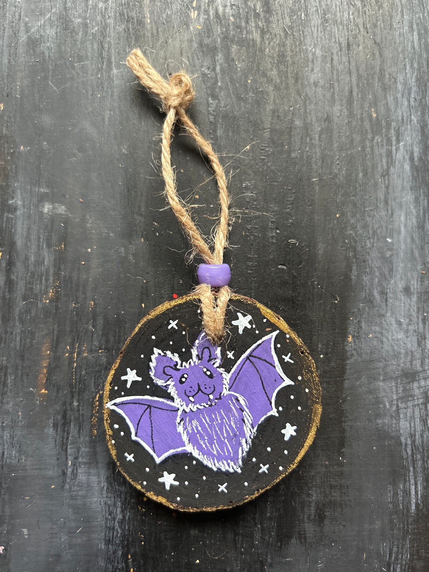 Small Hand Painted Wood Slice