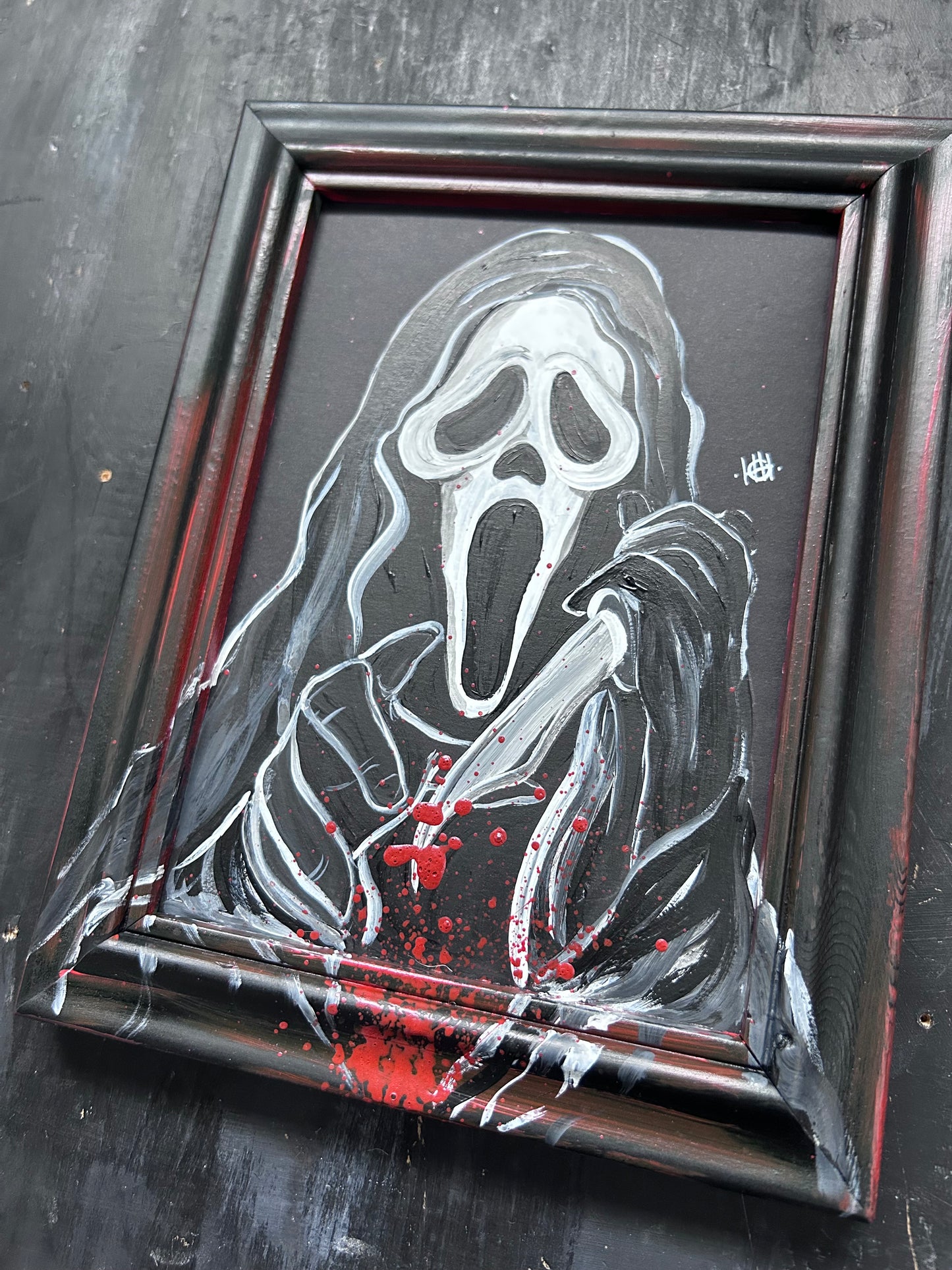 Original Framed Acrylic Painting   - Ghostface - Scream