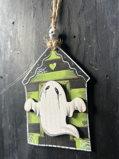 Hand Painted Ghost House Plaque