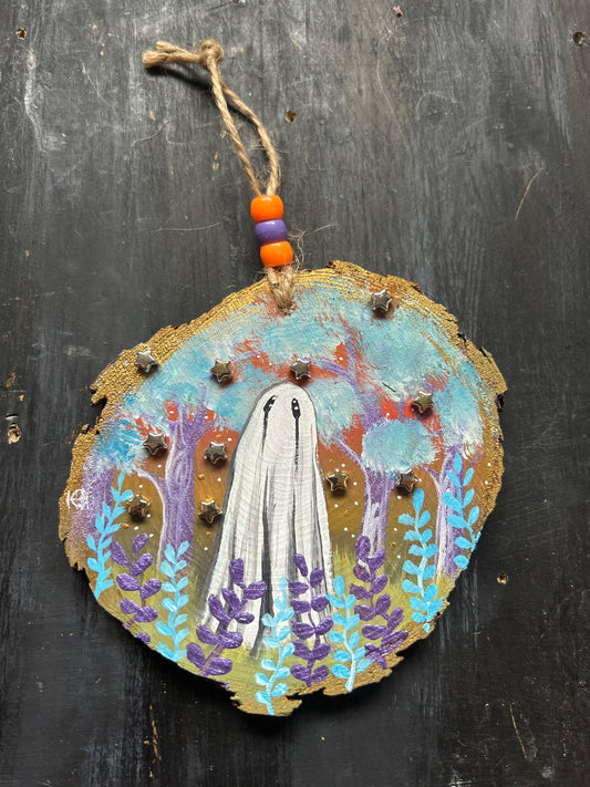 Large Hand Painted Wood Slice