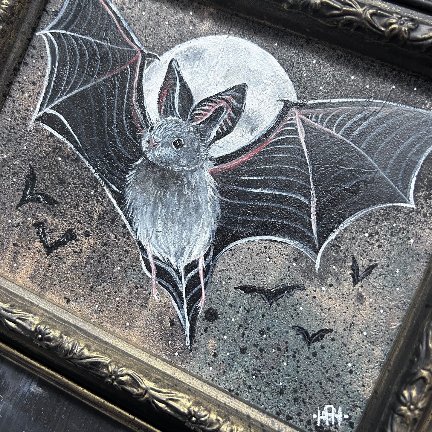 Original Framed Acrylic Painting -  Bat