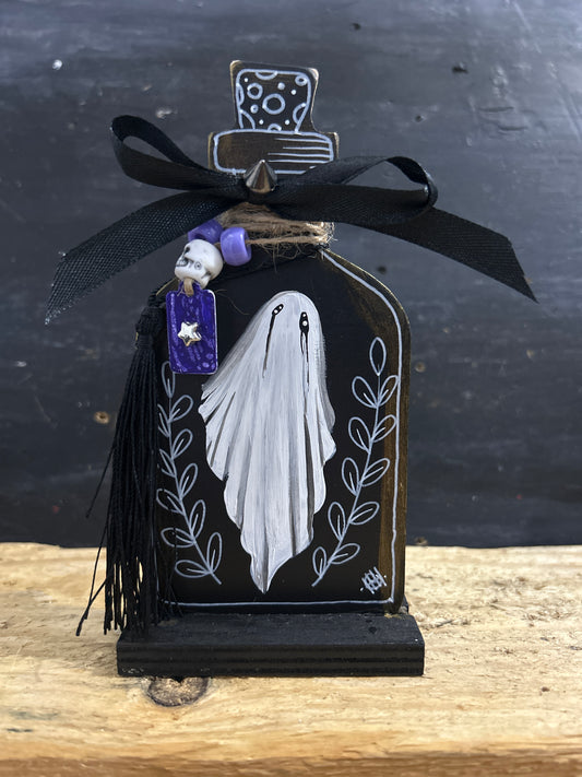 Hand Painted Freestanding Potion Bottle Plaque