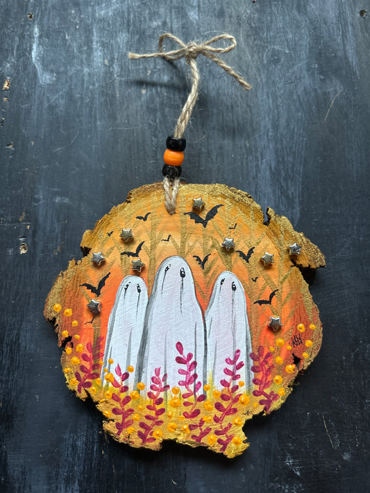 Large Hand Painted Wood Slice