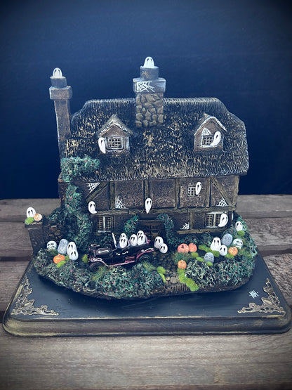 Large Upcycled Haunted House Ornament
