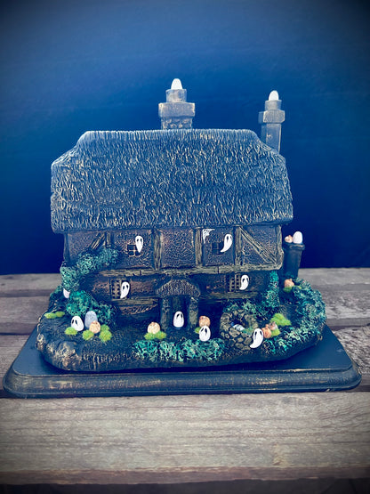 Large Upcycled Haunted House Ornament
