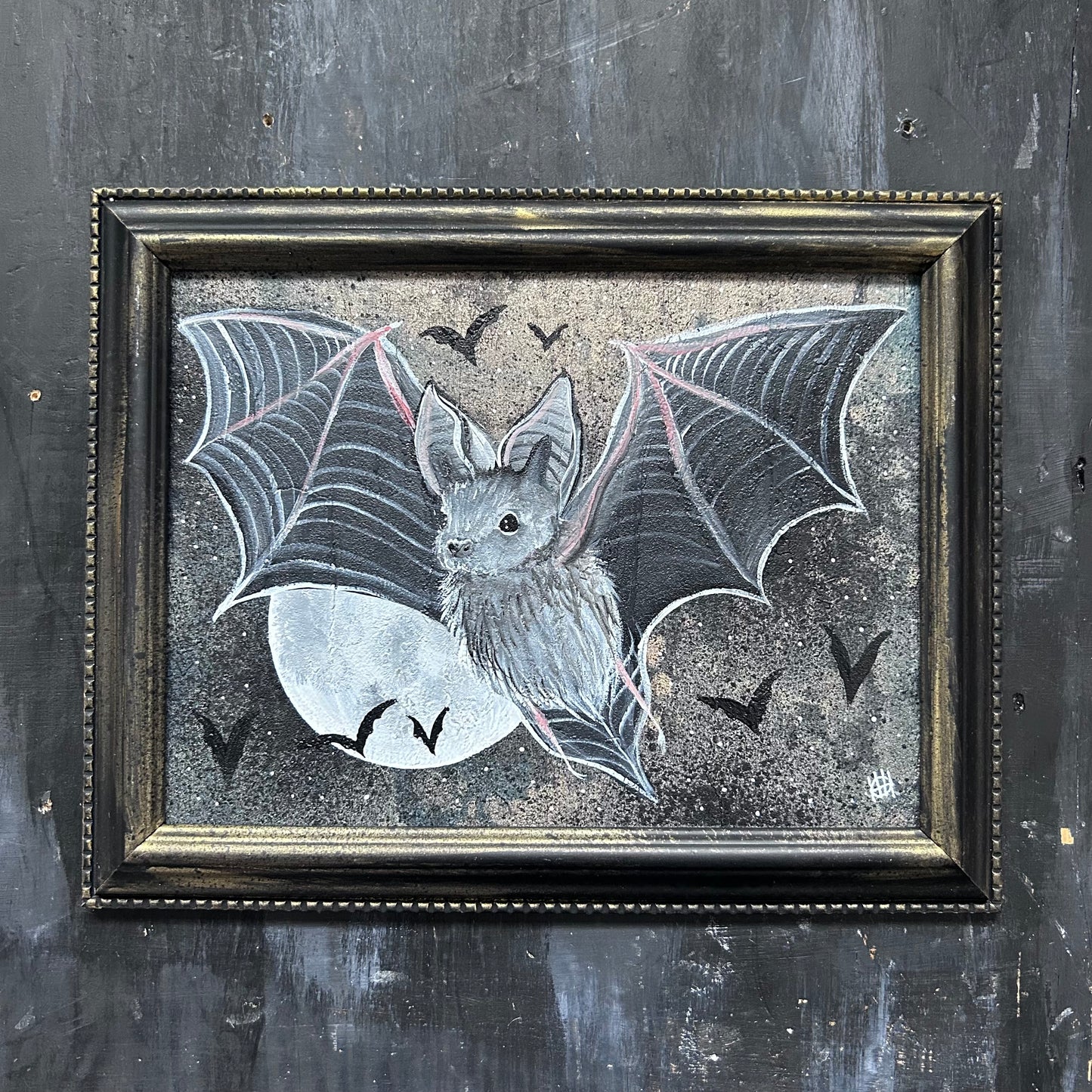 Original Framed Acrylic Painting -  Bat
