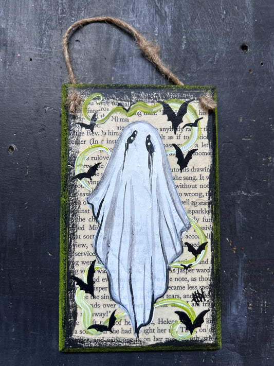 Original Acrylic Painting on Plaque -  Ghost