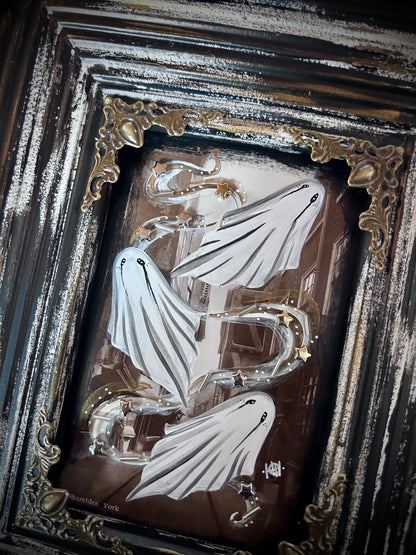 Framed Hand Painted Vintage York Shambles Postcard