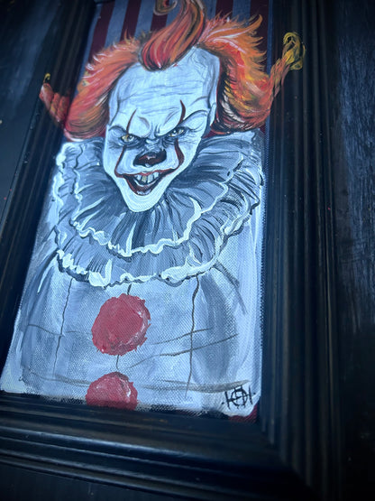 Original Framed Acrylic Painting  - Pennywise - IT