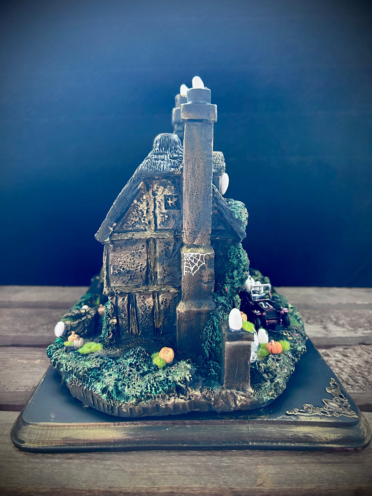Large Upcycled Haunted House Ornament