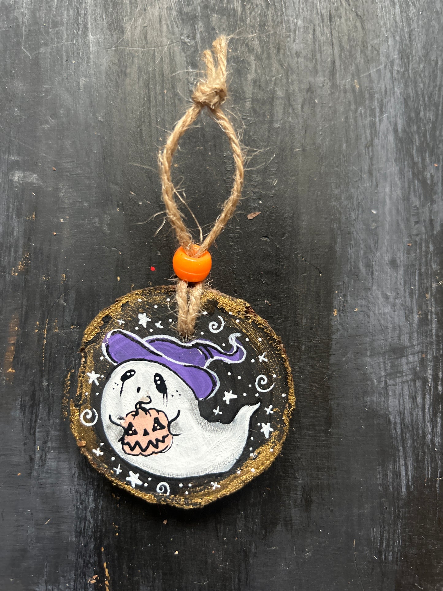 Small Hand Painted Wood Slice