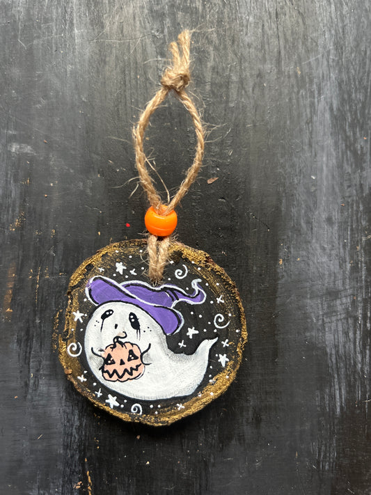 Small Hand Painted Wood Slice