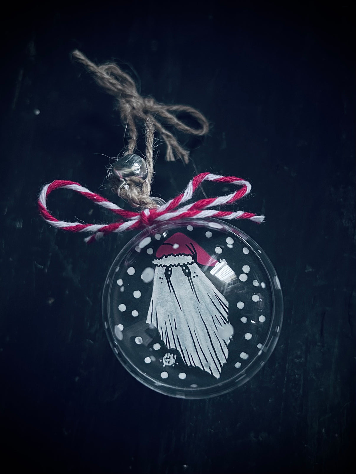 Hand Painted Bauble Decoration Santa Ghost House of Hidden Horrors