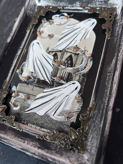 Framed Hand Painted Vintage York Chapter House Postcard