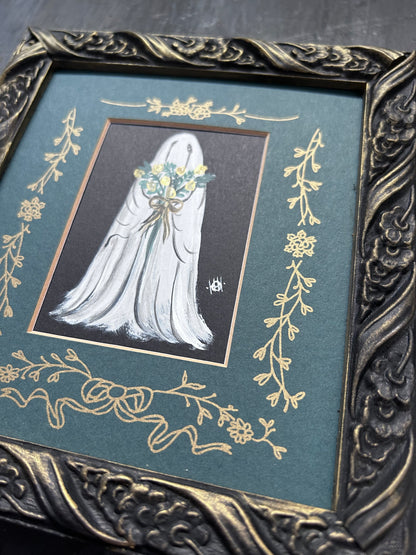 Original Framed Acrylic Painting - Flowers Ghost