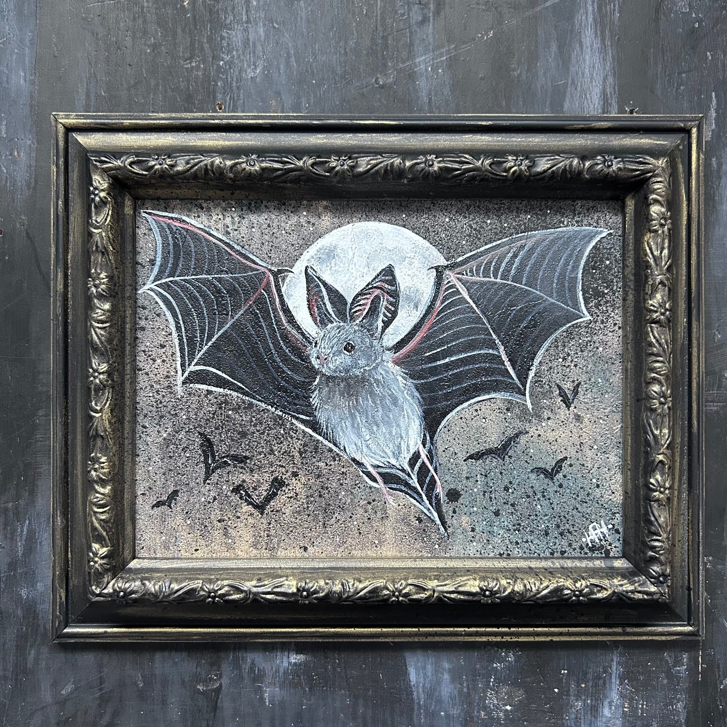 Original Framed Acrylic Painting -  Bat