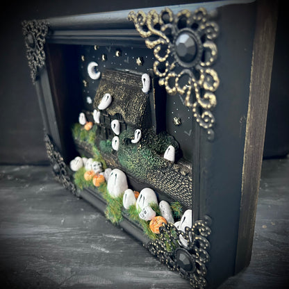 SALE (was £100) Three Dimensional Box Frame - Haunted Cottage