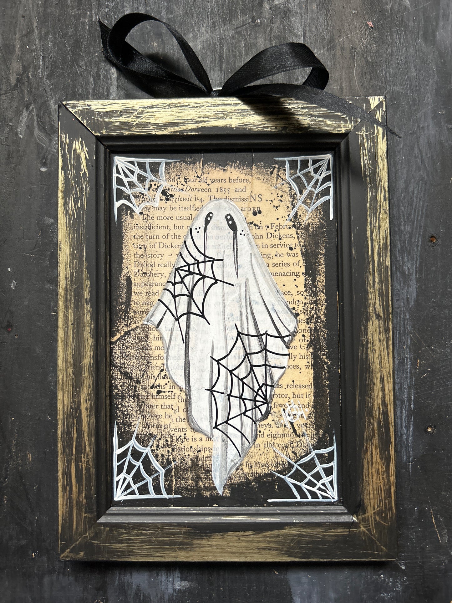Original Framed Acrylic Painting  - Cobweb Ghost