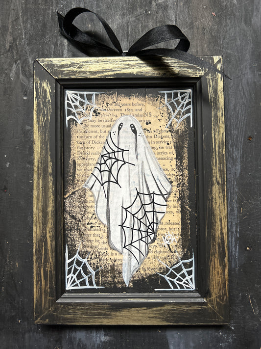 Original Framed Acrylic Painting  - Cobweb Ghost