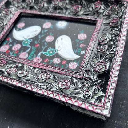 Original Framed Acrylic Painting - Garden Ghosts