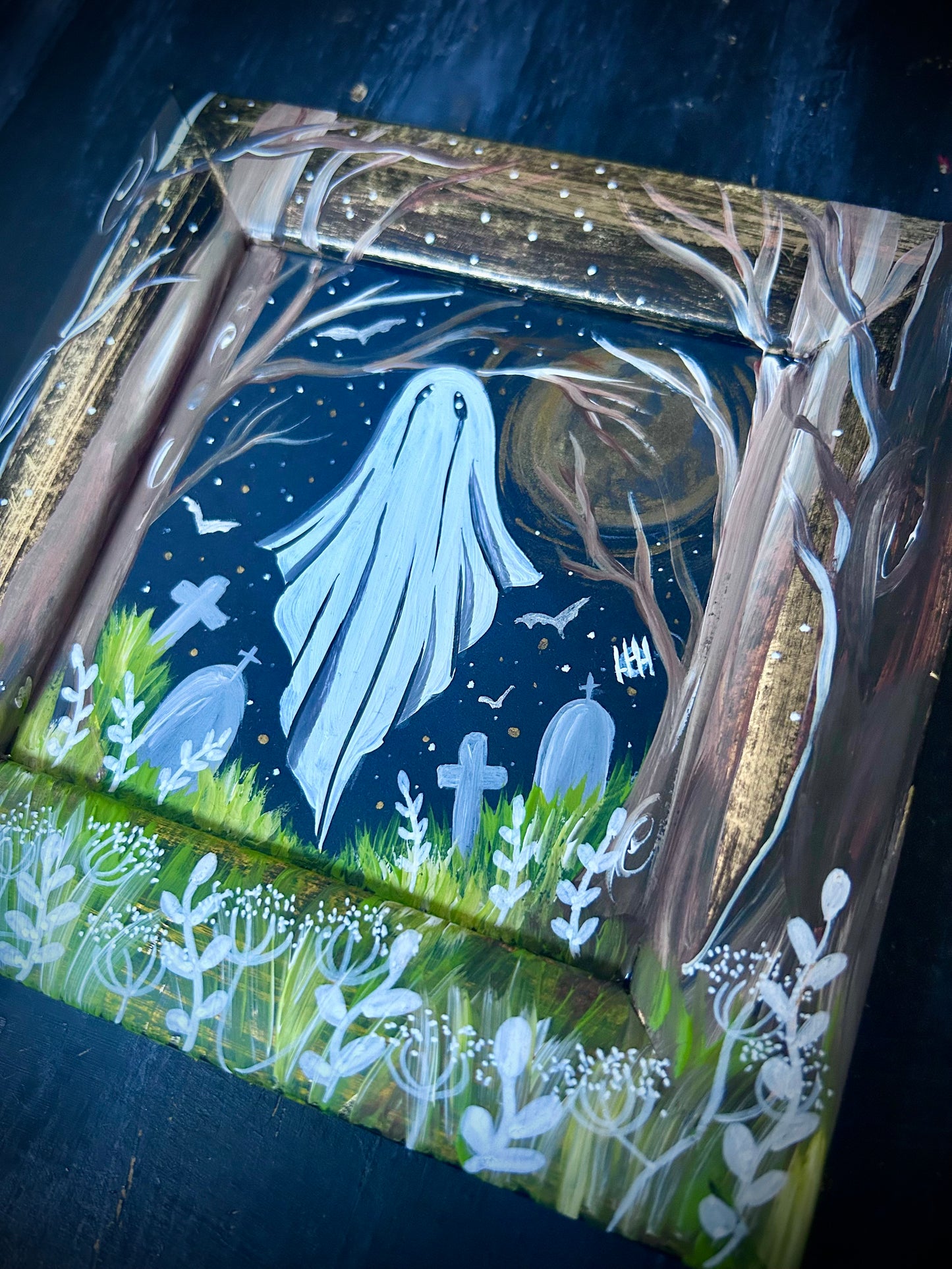 Original Framed Acrylic Painting  - Ghost