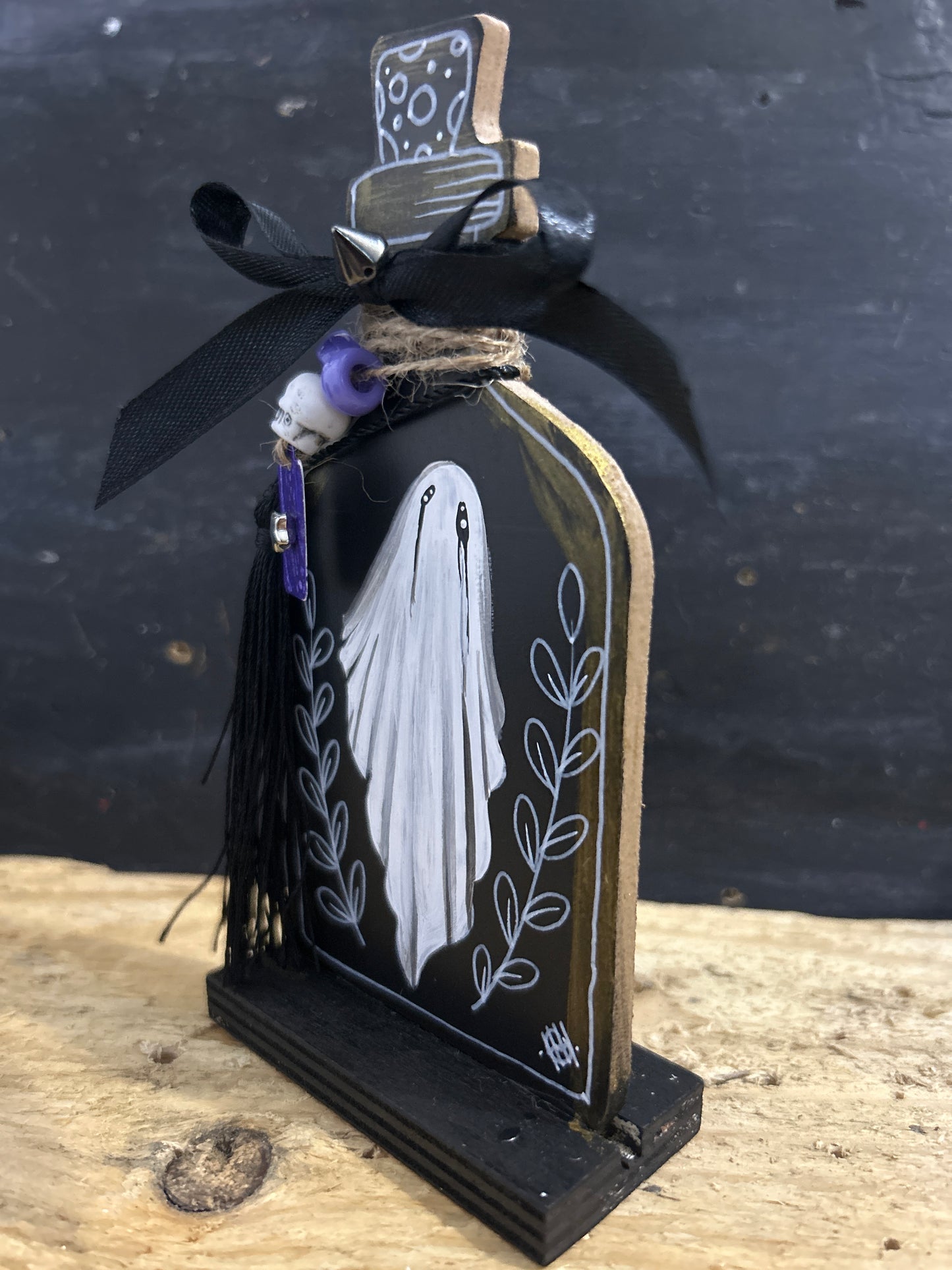 Hand Painted Freestanding Potion Bottle Plaque