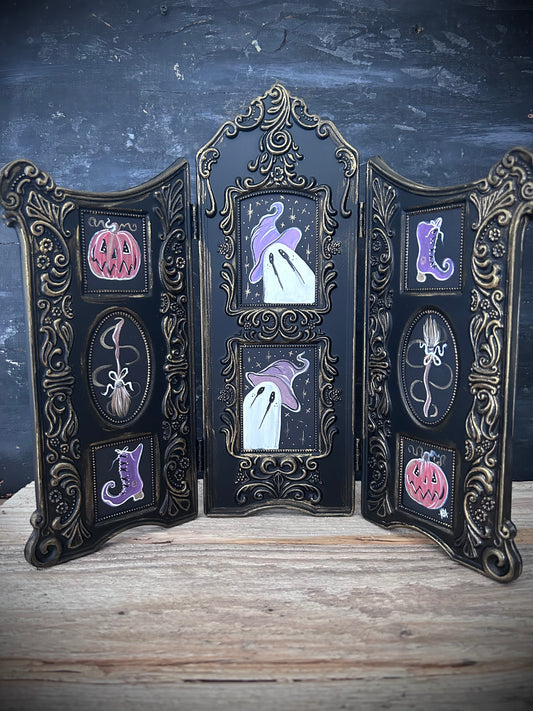 Original Framed Painting - Witchy Triple Frame